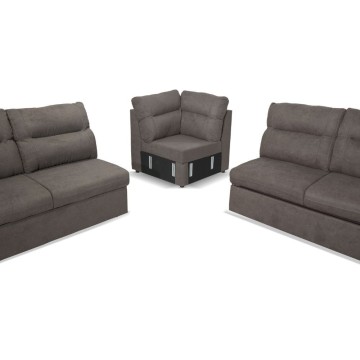 Divano angolare con letto e 2 contenitori Washington khaki