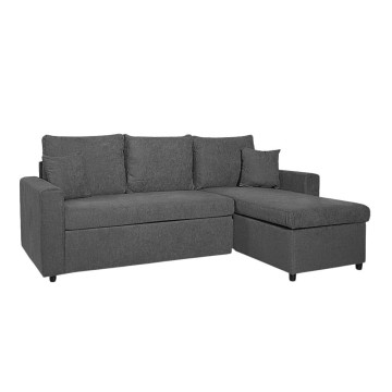 Divano con penisola reversibile funzione letto Golf tessuto grigio scuro Barrel92