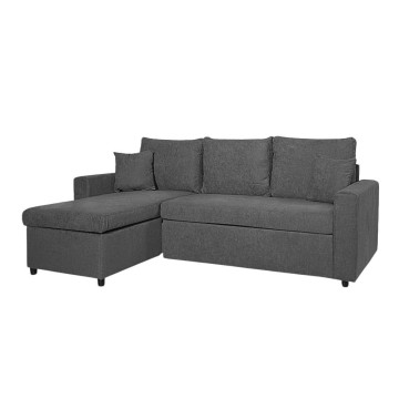 Divano con penisola reversibile funzione letto Golf tessuto grigio scuro Barrel92