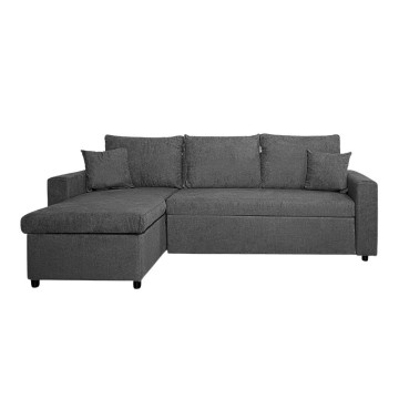 Divano con penisola reversibile funzione letto Golf tessuto grigio scuro Barrel92