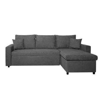 Divano con penisola reversibile funzione letto Golf tessuto grigio scuro Barrel92