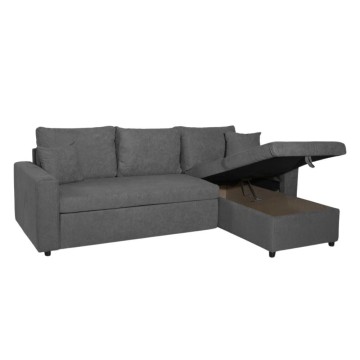 Divano con penisola reversibile funzione letto Golf tessuto grigio scuro Barrel92