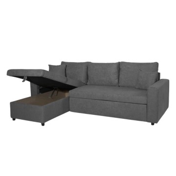 Divano con penisola reversibile funzione letto Golf tessuto grigio scuro Barrel92