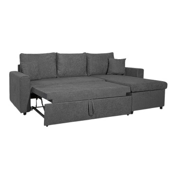 Divano con penisola reversibile funzione letto Golf tessuto grigio scuro Barrel92