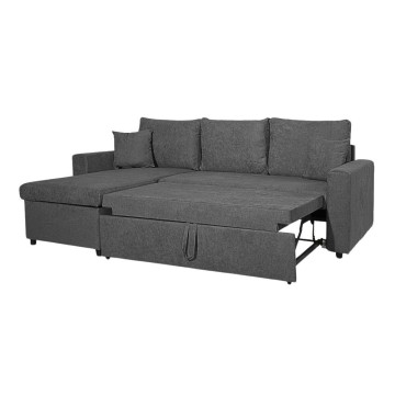 Divano con penisola reversibile funzione letto Golf tessuto grigio scuro Barrel92