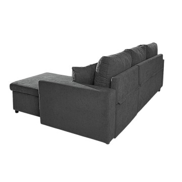 Divano con penisola reversibile funzione letto Golf tessuto grigio scuro Barrel92