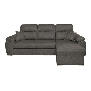 Divano con penisola contenitore grigio ComoII tessuto giulia9713