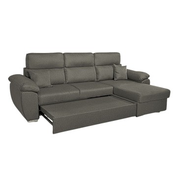 Divano con penisola contenitore grigio ComoII tessuto giulia9713