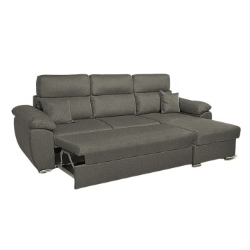 Divano con penisola contenitore grigio ComoII tessuto giulia9713