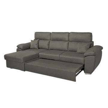 Divano con penisola contenitore grigio ComoII tessuto giulia9713