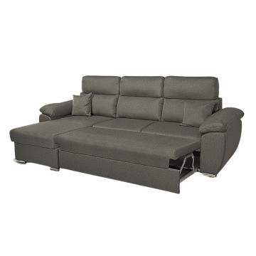 Divano con penisola contenitore grigio ComoII tessuto giulia9713