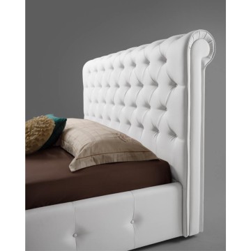 Letto una piazza e mezza con contenitore colore bianco - Peninsula