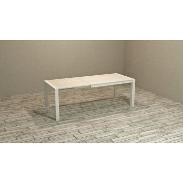 Tavolo allungabile struttura bianca e piano bianco larice 130x80 cm Golia