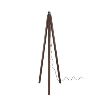 Lampada da terra treppiede noce con paralume Tripod bianco DECONOCE2736