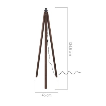 Lampada da terra treppiede noce con paralume Tripod bianco DECONOCE2736