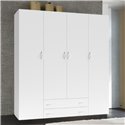 Armadio 4 ante e 2 cassetti bianco Seba4 160x51,6x177h