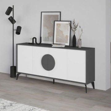 Madia 4 ante Gora180 colore antracite e bianco 180x35,6x82