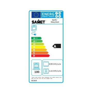 Maxi forno 90 cm capacità 100 litri colore nero - Samet Apollo