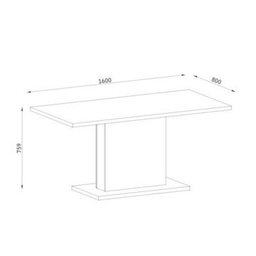 Tavolo rettangolare rovere Follow162 160x80x76h
