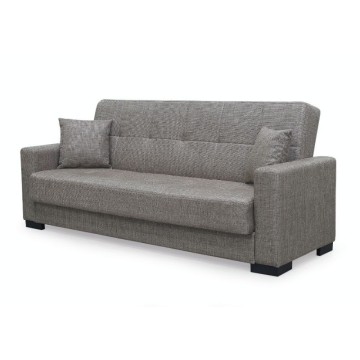 Divano 3 posti funzione letto contenitore NewMalpensa in tessuto cappuccino 225x88x94h