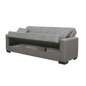 Divano 3 posti funzione letto contenitore NewMalpensa in tessuto cappuccino 225x88x94h