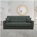 Divano 3 posti funzione letto contenitore NewMalpensa in tessuto verde oliva 225x88x94h