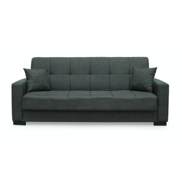 Divano 3 posti funzione letto contenitore NewMalpensa in tessuto verde oliva 225x88x94h