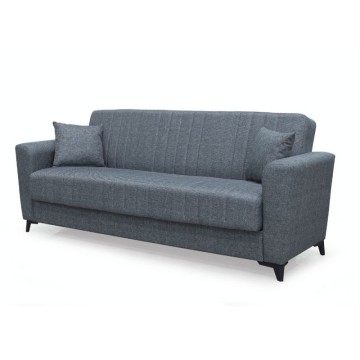 Divano 3 posti funzione letto contenitore Galant in tessuto grigio 225x82x92h