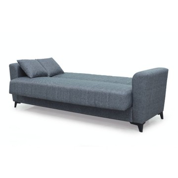 Divano 3 posti funzione letto contenitore Galant in tessuto grigio 225x82x92h