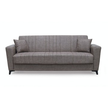 Divano 3 posti funzione letto contenitore Galant in tessuto cappuccino 225x82x92h