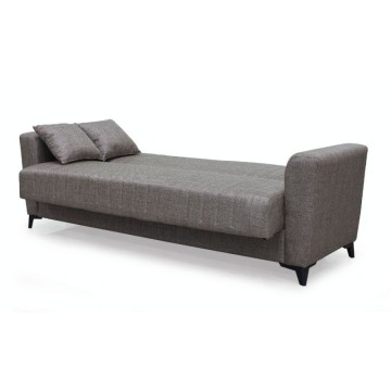 Divano 3 posti funzione letto contenitore Galant in tessuto cappuccino 225x82x92h