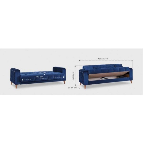 divano letto 3 posti grigio