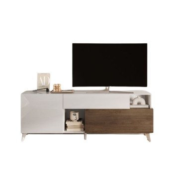 Mobile porta tv bianco lucido e mercure Marion 180x42x67h