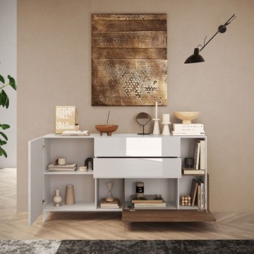 Madia bianco lucido e mercure Marion 180x42x94h