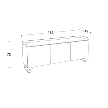 Mobile porta TV 3 ante Polan brozo e mercure 181x42x72h