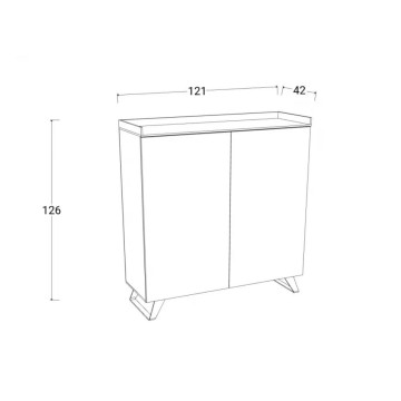 Madia alta 2 ante Polan bronzo mercure 121x42x126h