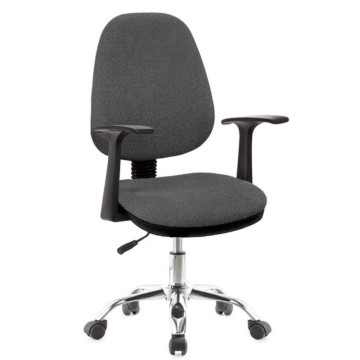 Poltrona da ufficio CR415 tessuto grigio base cromata con ruote