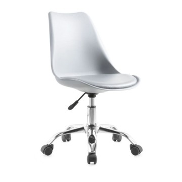 Sedia da ufficio bianca LC719 seduta ergonomica e ruote