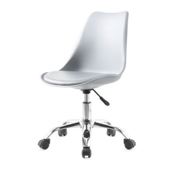 Sedia da ufficio bianca LC719 seduta ergonomica e ruote