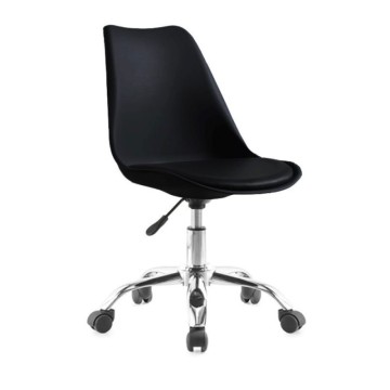 Sedia da ufficio nera LC719 seduta ergonomica e ruote