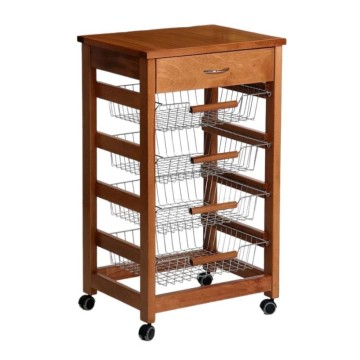 Carrello da cucina 4 cestini estraibili ed un cassetto Vesuvio rovere