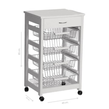 Carrello da cucina 4 cestini estraibili ed un cassetto Vesuvio rovere
