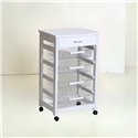 Carrello da cucina 4 cestini estraibili ed un cassetto Vesuvio bianco
