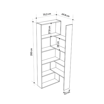 Libreria estensibile angolare Wish tortora 72x22x200h