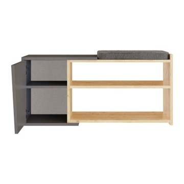 Scarpiera panca rovere antracite Fiona 104.6x37.5x47.2