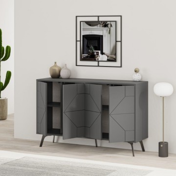 Madia 4 ante antracite con disegno geometrico Dune 123x35x77,4