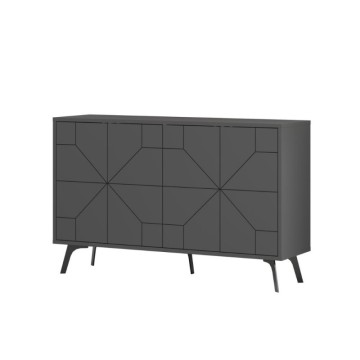 Madia 4 ante antracite con disegno geometrico Dune 123x35x77,4