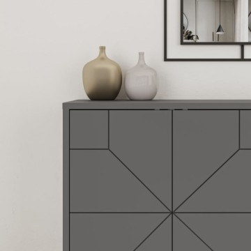 Madia 4 ante antracite con disegno geometrico Dune 123x35x77,4