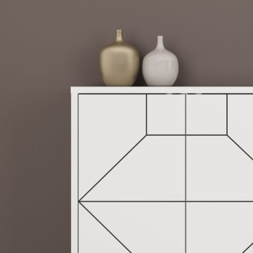 Madia 6 ante bianco con disegno geometrico Dune 184x35x77,4