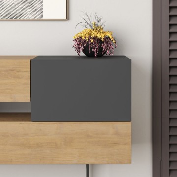 Madia rovere e antracite 2 ante e 2 cassetti Eros 145x40x82h